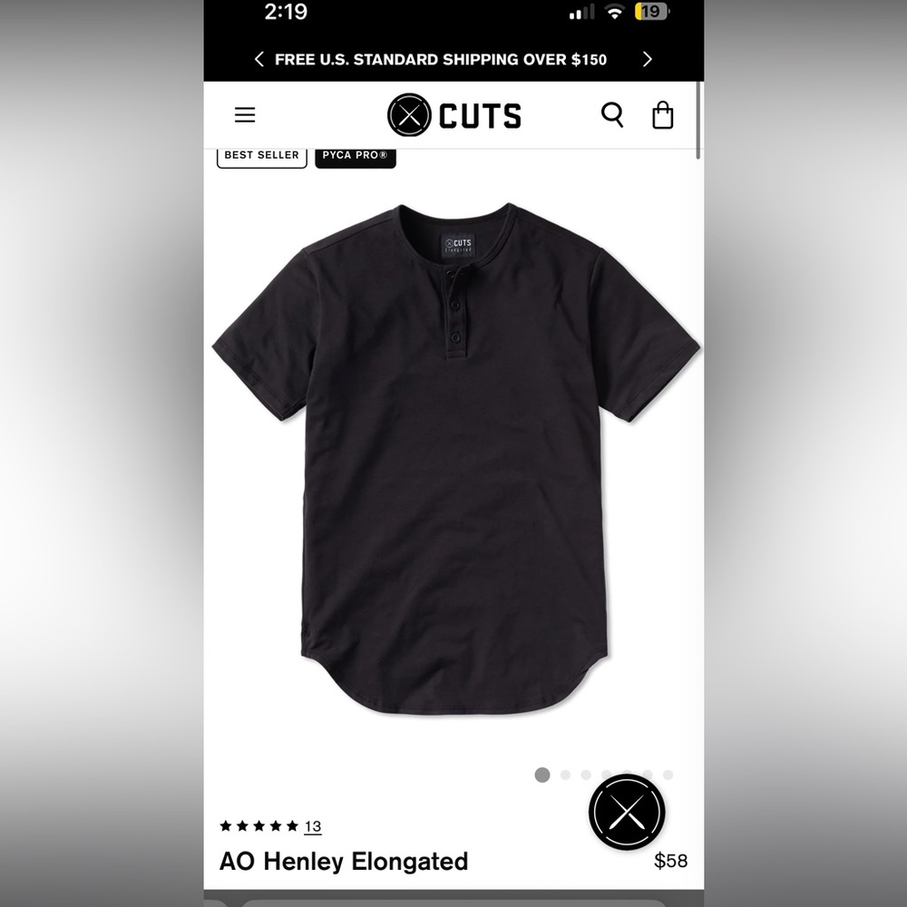 CUTS Split Hem Henley